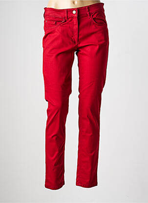 Pantalon slim tissage popeline taille normale rouge ZERRES femme