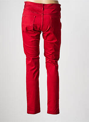 Pantalon slim tissage popeline taille normale rouge ZERRES femme