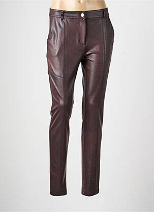 Pantalon slim stretch taille normale marron EVA KAYAN femme