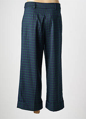 Pantalon large fermeture zippée sous rabat avec crochet taille normale bleu O'MER femme