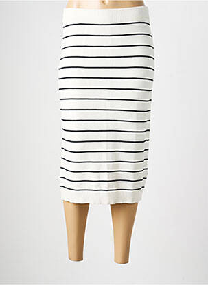 Jupe mi-longue taille normale blanc CREAM femme