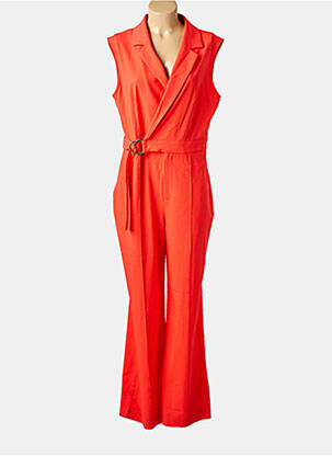 Combi-pantalon fermeture boutonnée sur le devant manches courtes rouge K-DESIGN femme