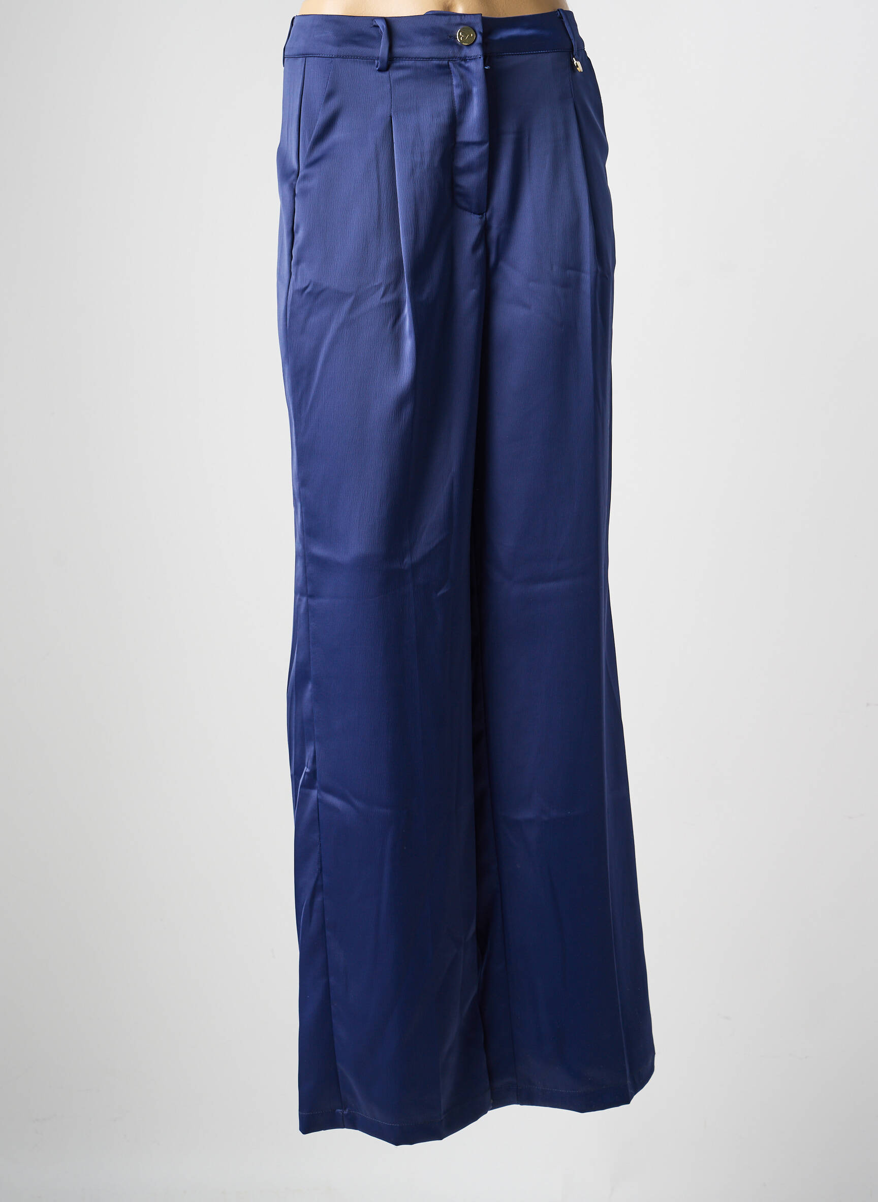 Pantalon droit stretch taille normale bleu LOLA CASADEMUNT femme