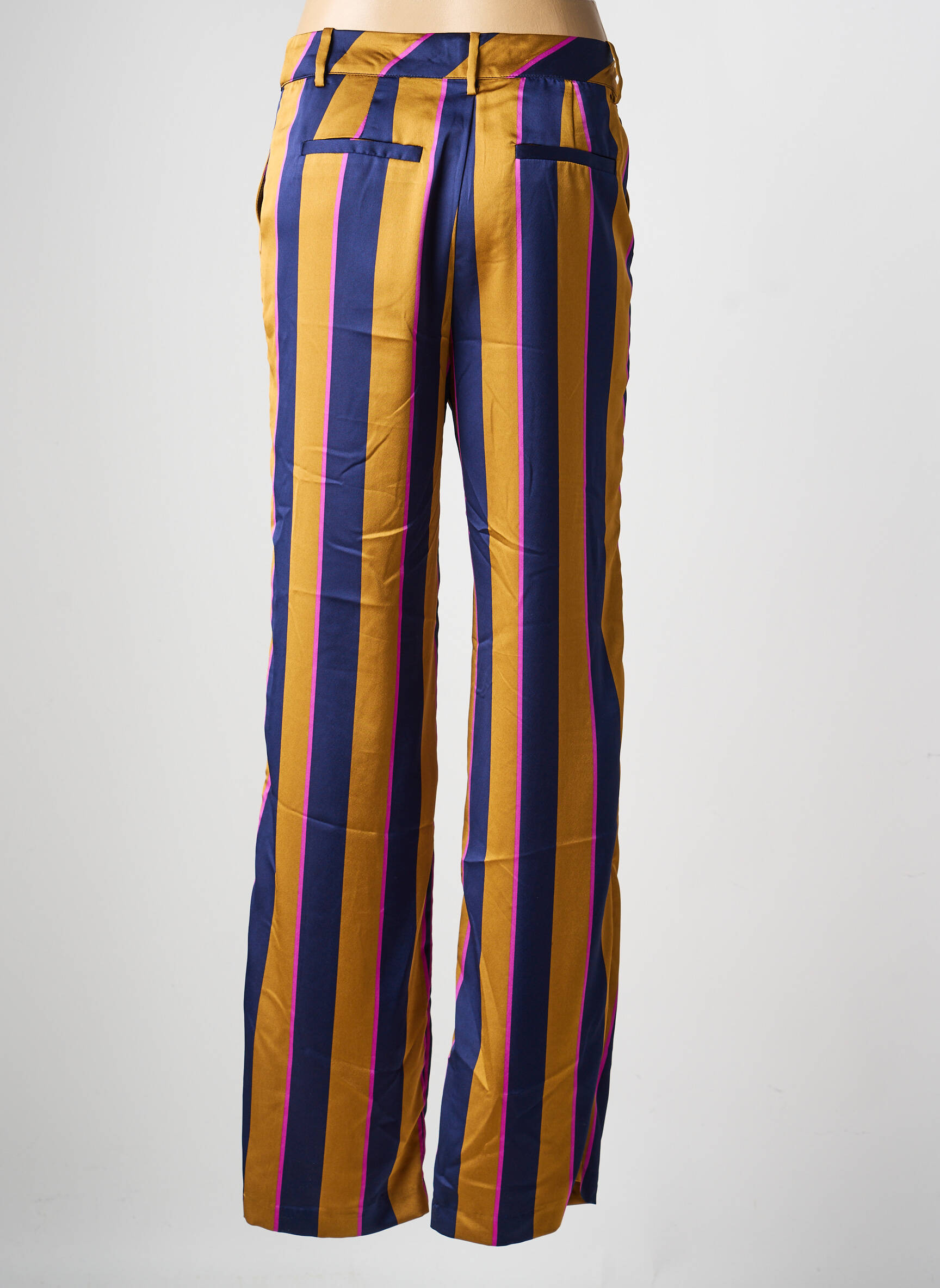 Pantalon droit fermeture zippée sous rabat boutonné taille normale jaune LOLA CASADEMUNT femme