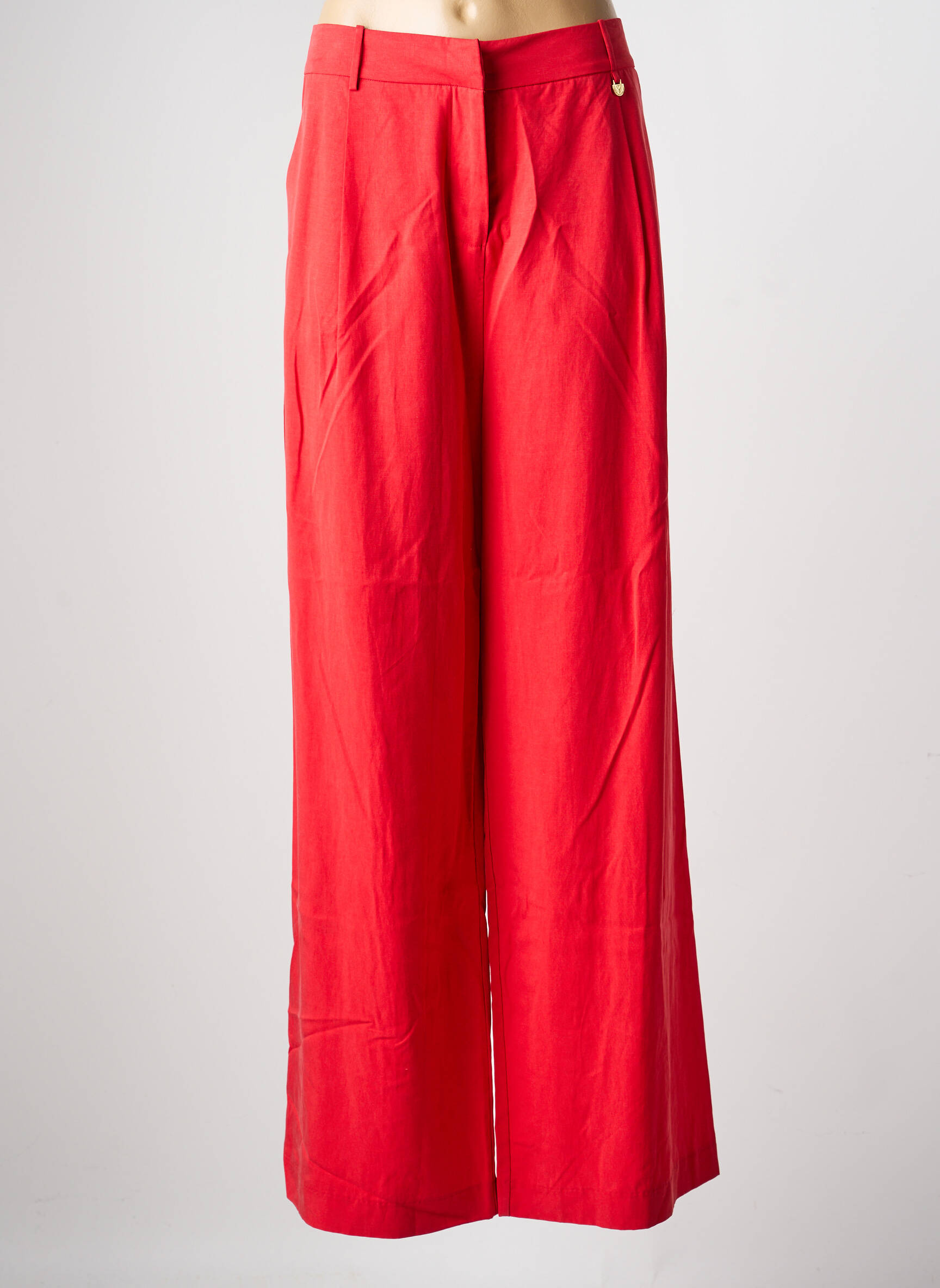 Pantalon large tissage popeline taille normale rouge LOLA CASADEMUNT femme