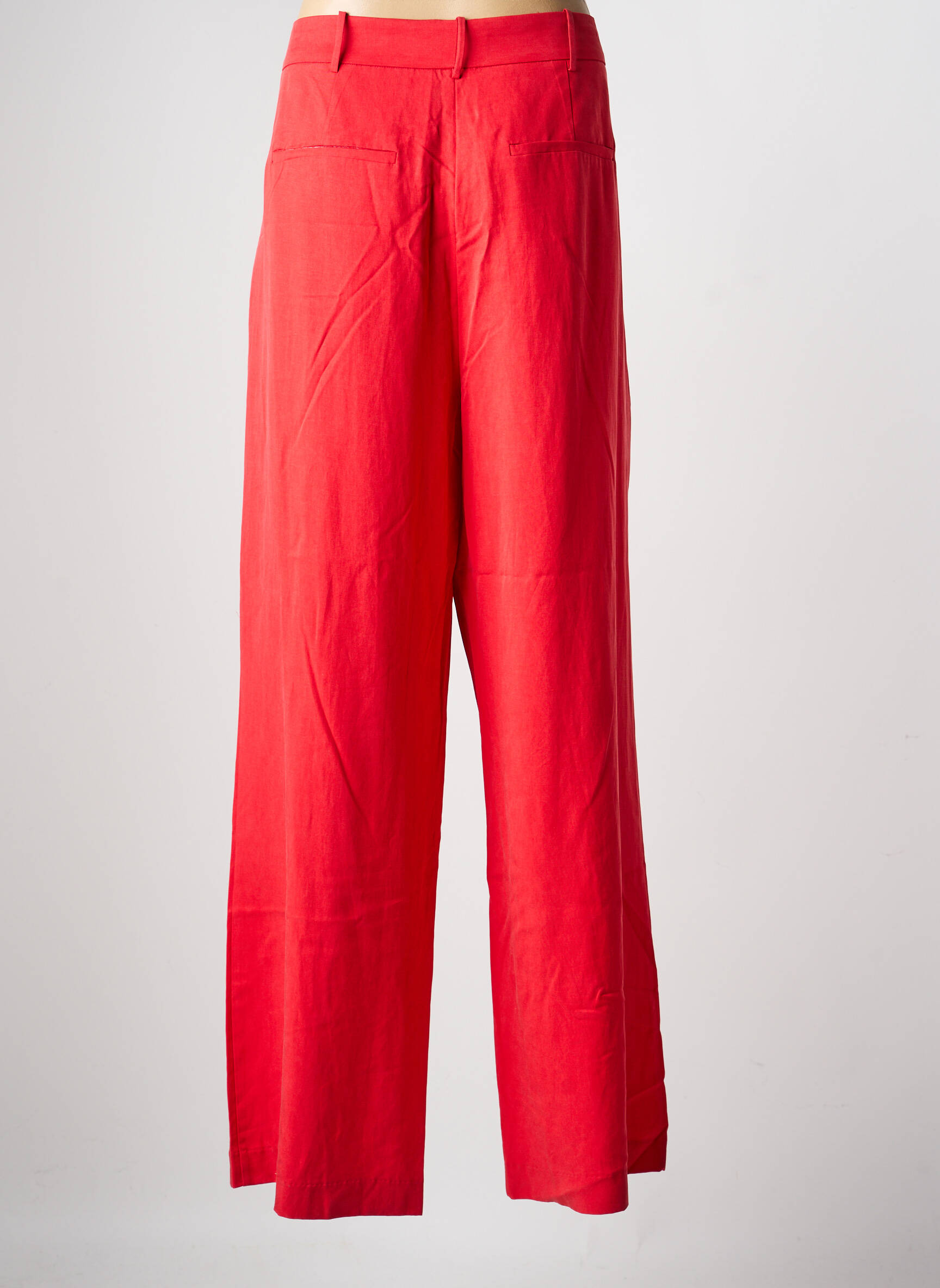 Pantalon large tissage popeline taille normale rouge LOLA CASADEMUNT femme