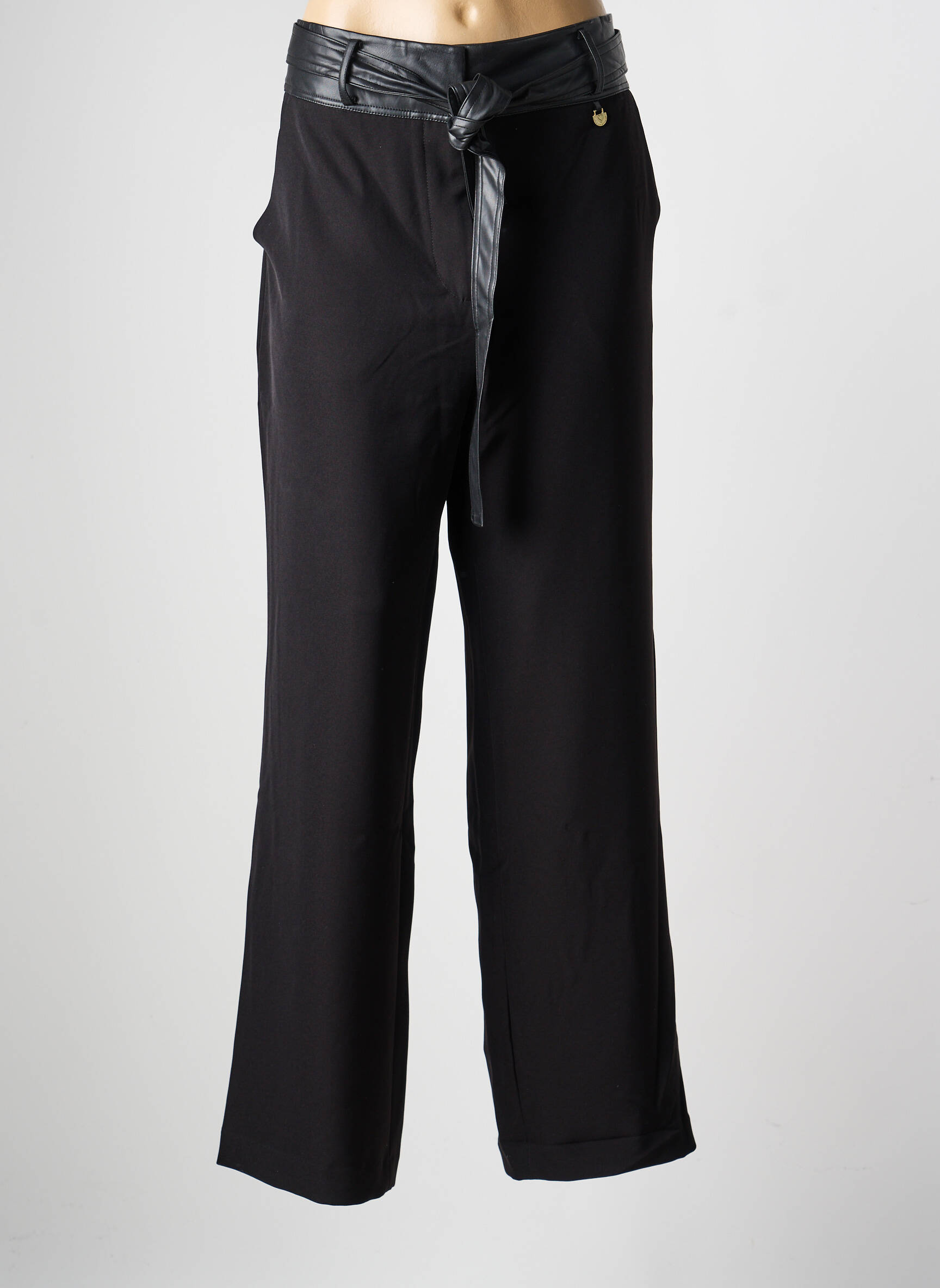 Pantalon droit stretch taille normale noir LOLA CASADEMUNT femme