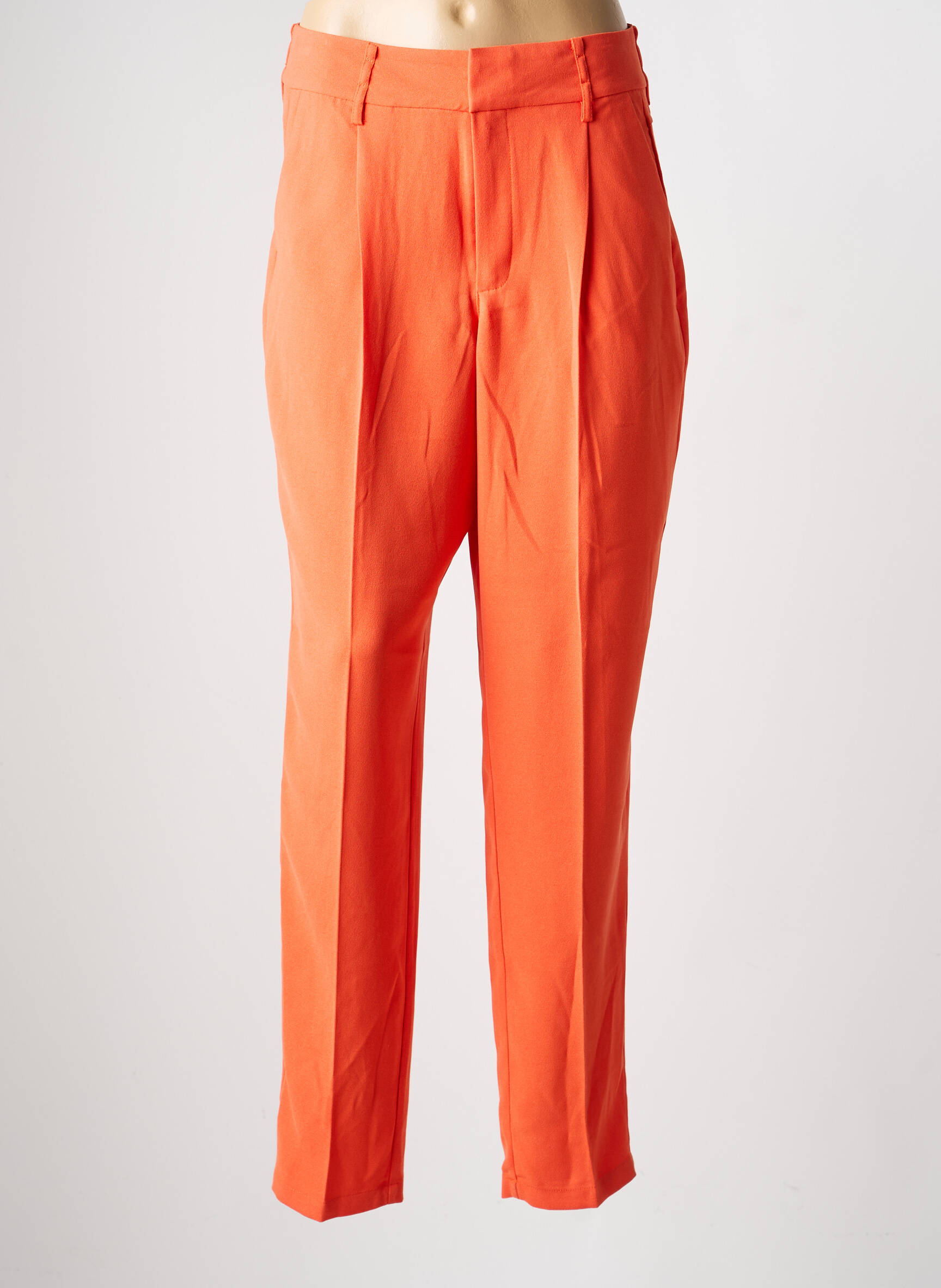 Pantalon chino tissage popeline taille normale orange CREAM femme