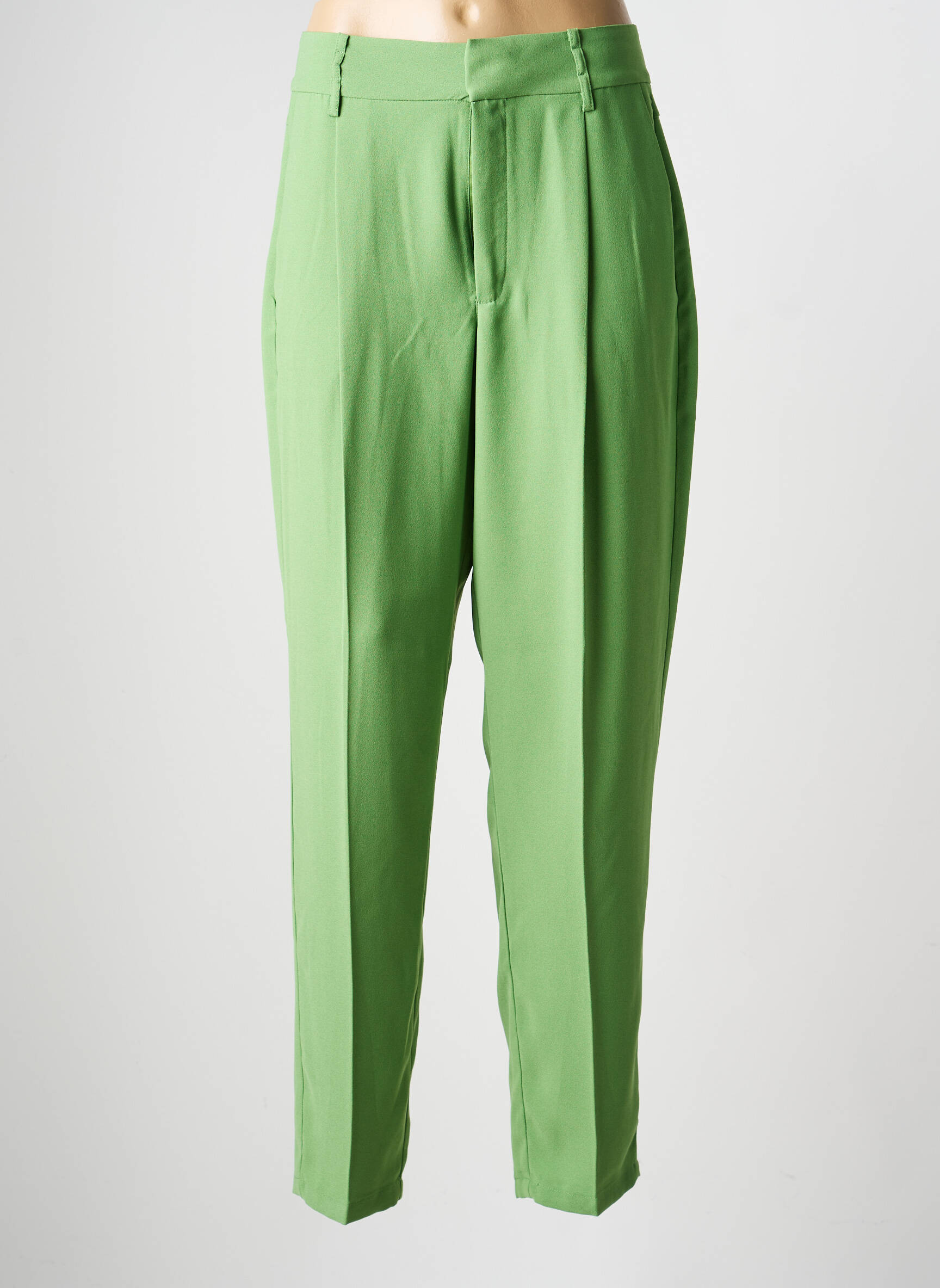 Pantalon chino tissage popeline taille normale vert CREAM femme