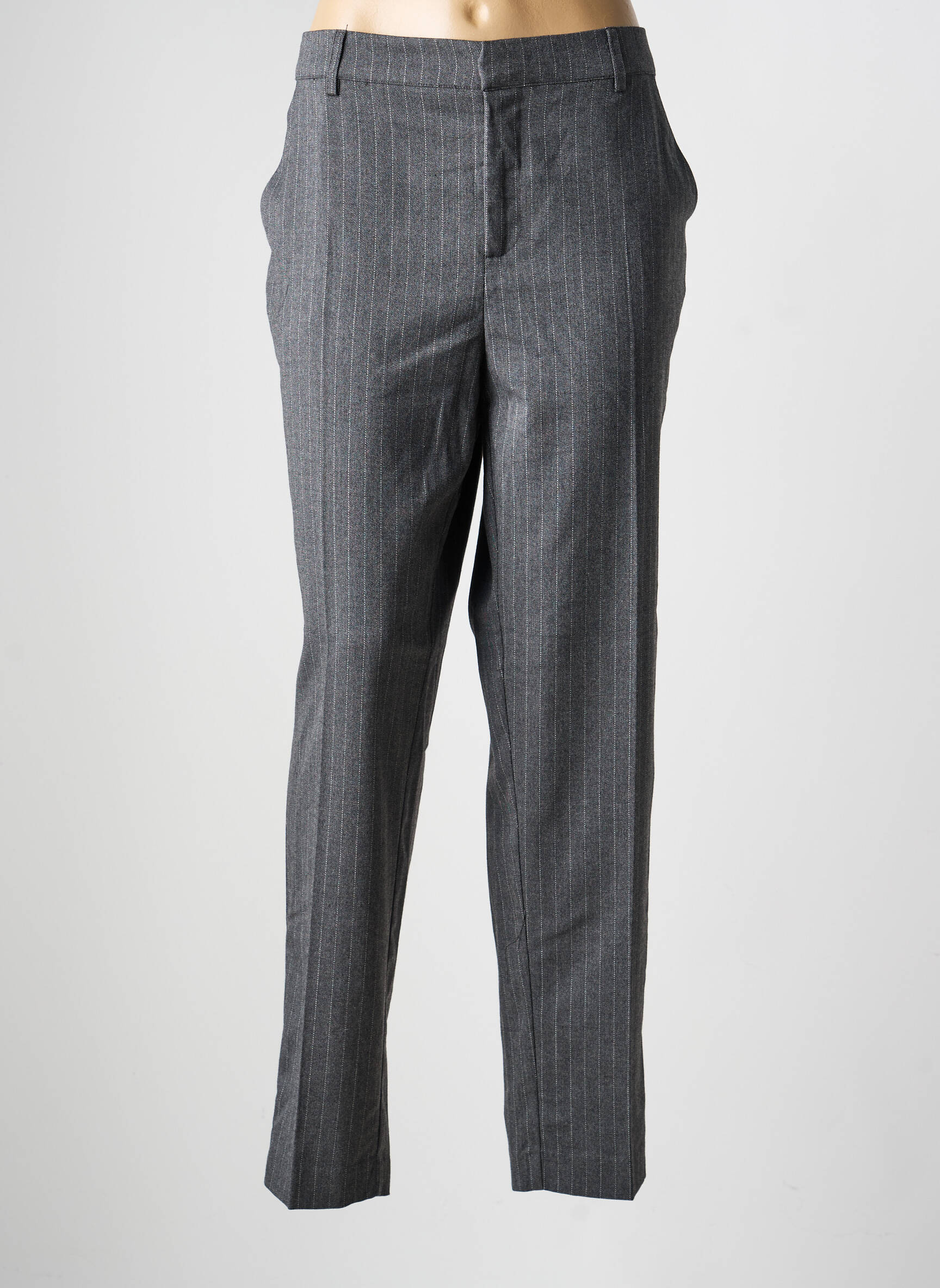 Pantalon droit stretch taille normale gris CREAM femme
