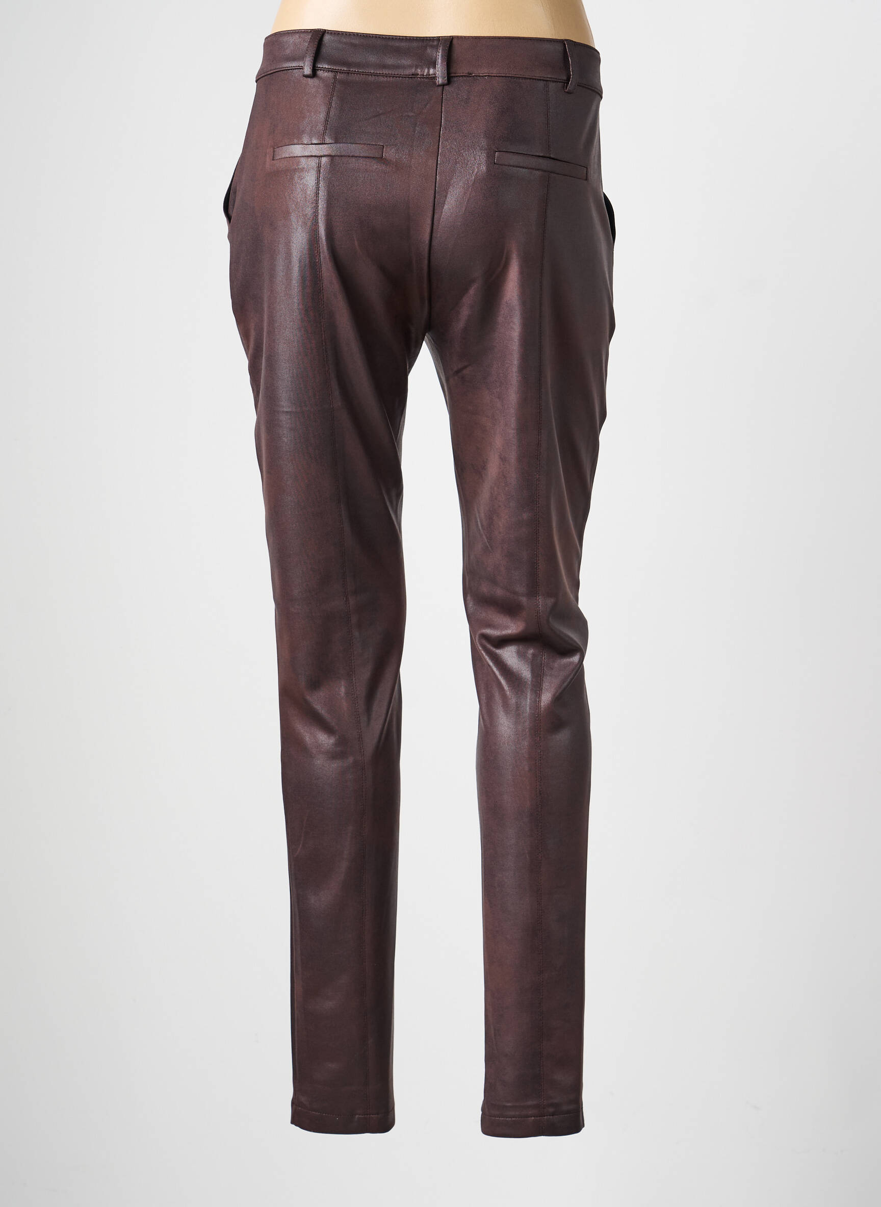 Pantalon slim stretch taille normale marron EVA KAYAN femme