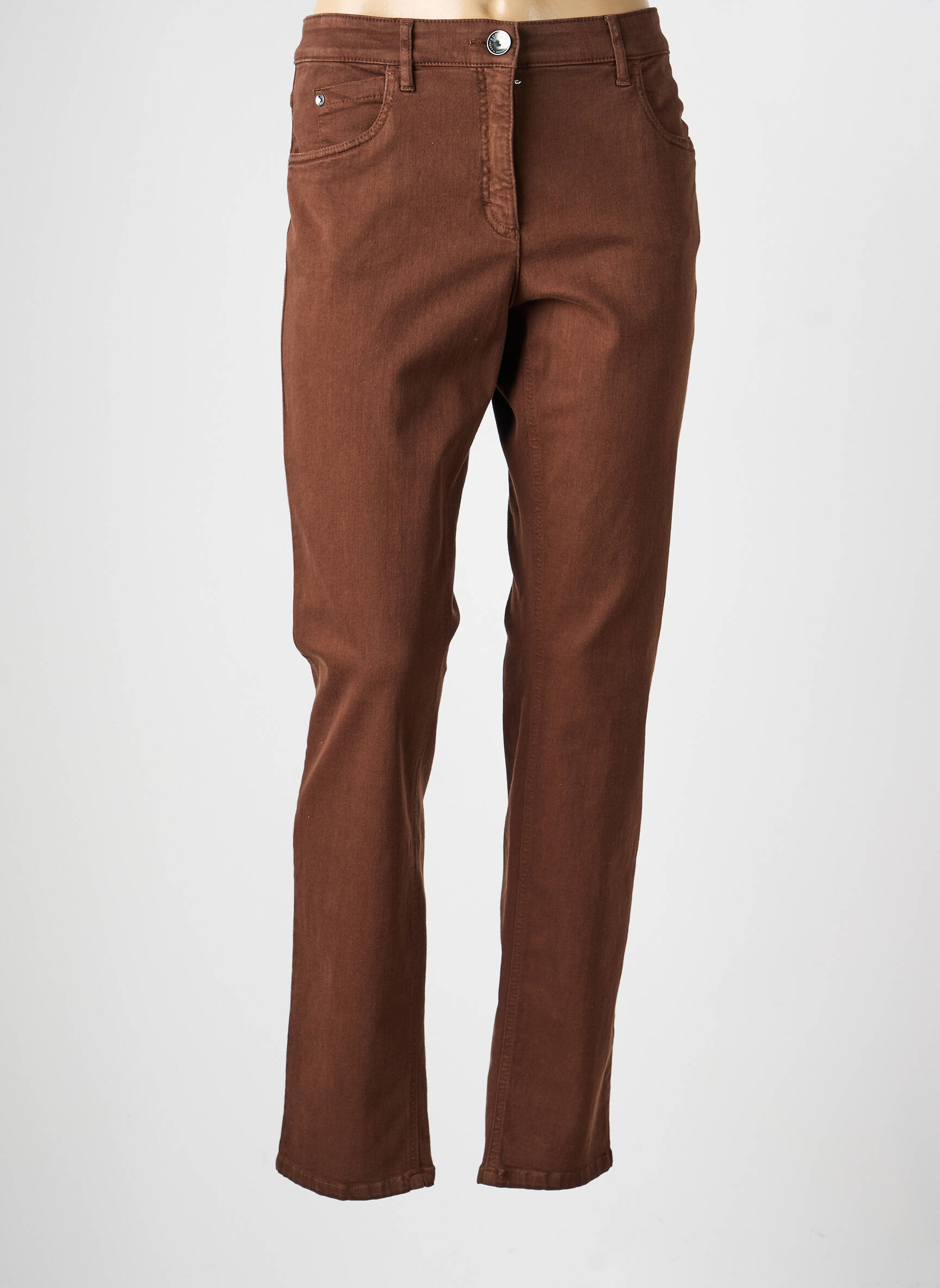 Pantalon droit stretch taille normale marron ZERRES femme