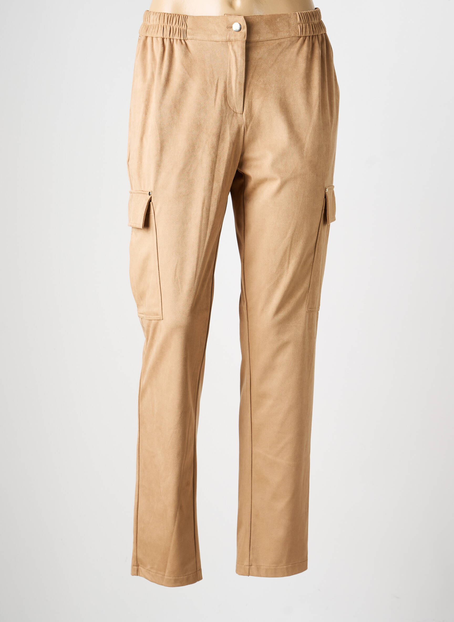Pantalon droit stretch taille normale beige EVA KAYAN femme