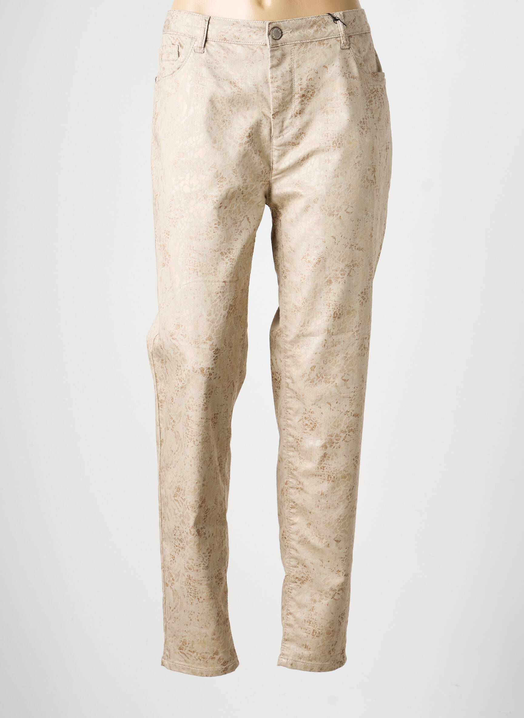Pantalon droit stretch taille normale beige EVA KAYAN femme