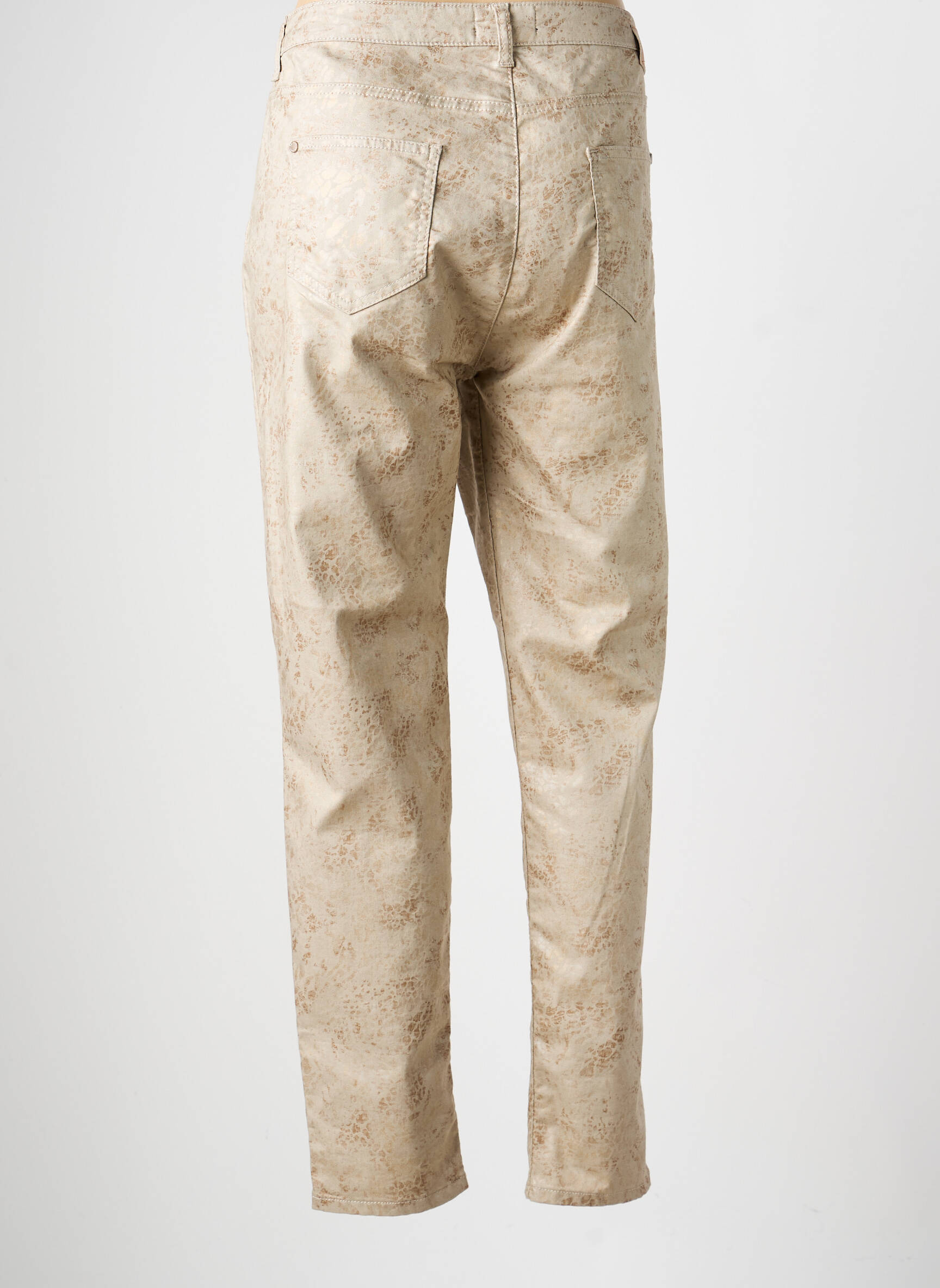 Pantalon droit stretch taille normale beige EVA KAYAN femme