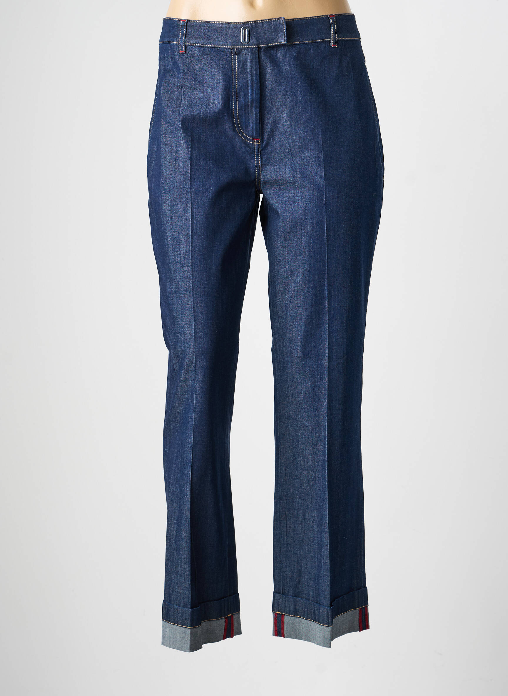 Jeans coupe droite stretch taille normale bleu EVA KAYAN femme