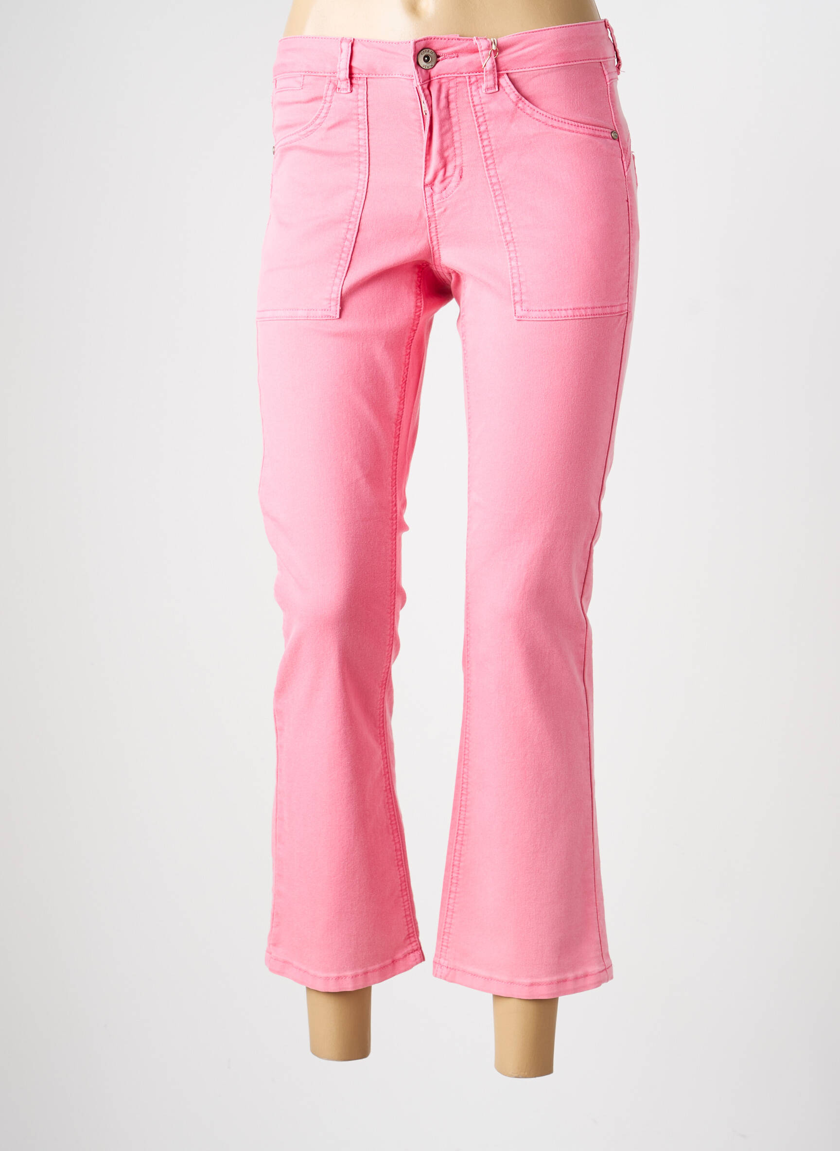 Pantalon 7/8 stretch taille normale rose CREAM femme