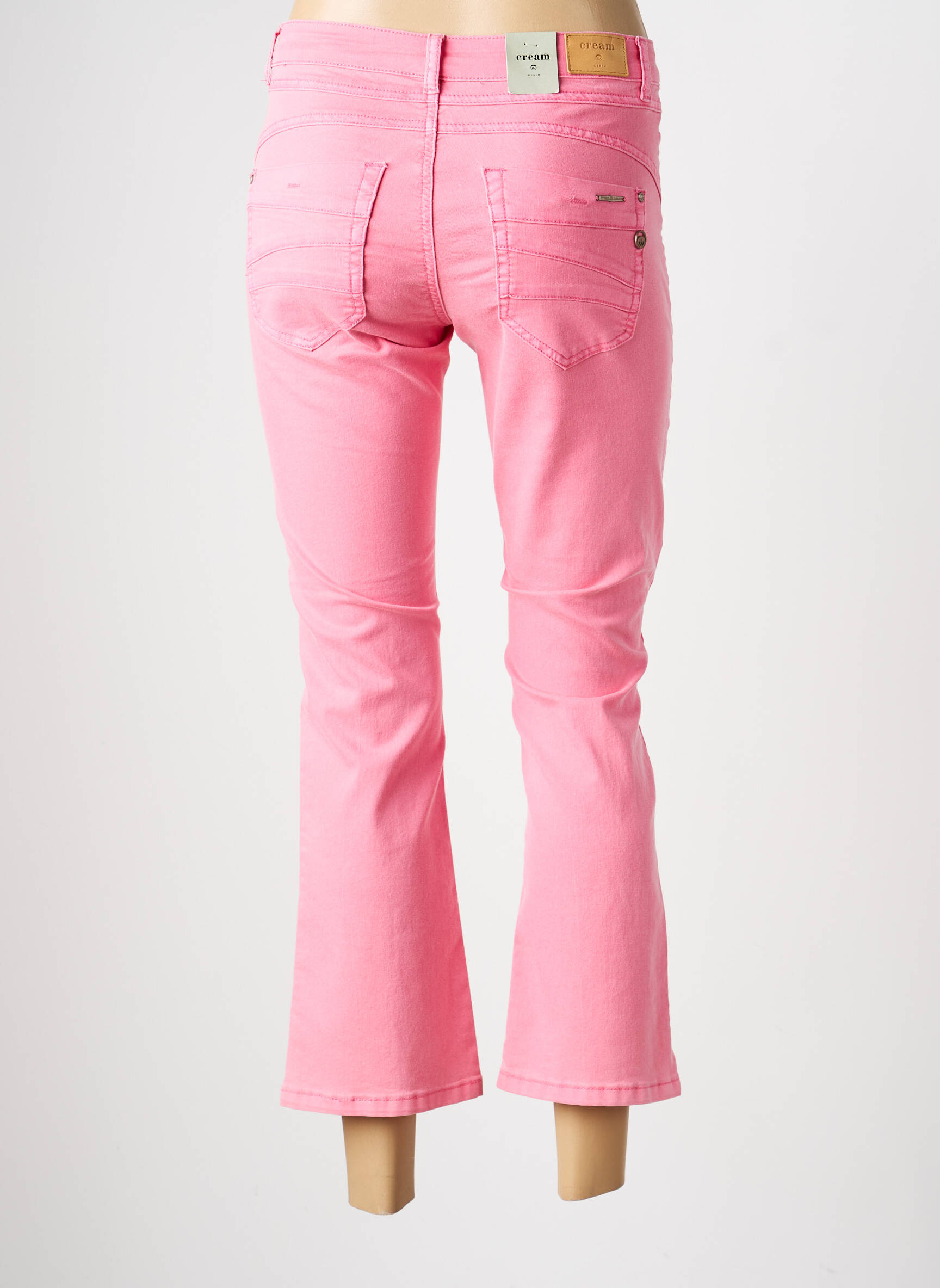 Pantalon 7/8 stretch taille normale rose CREAM femme