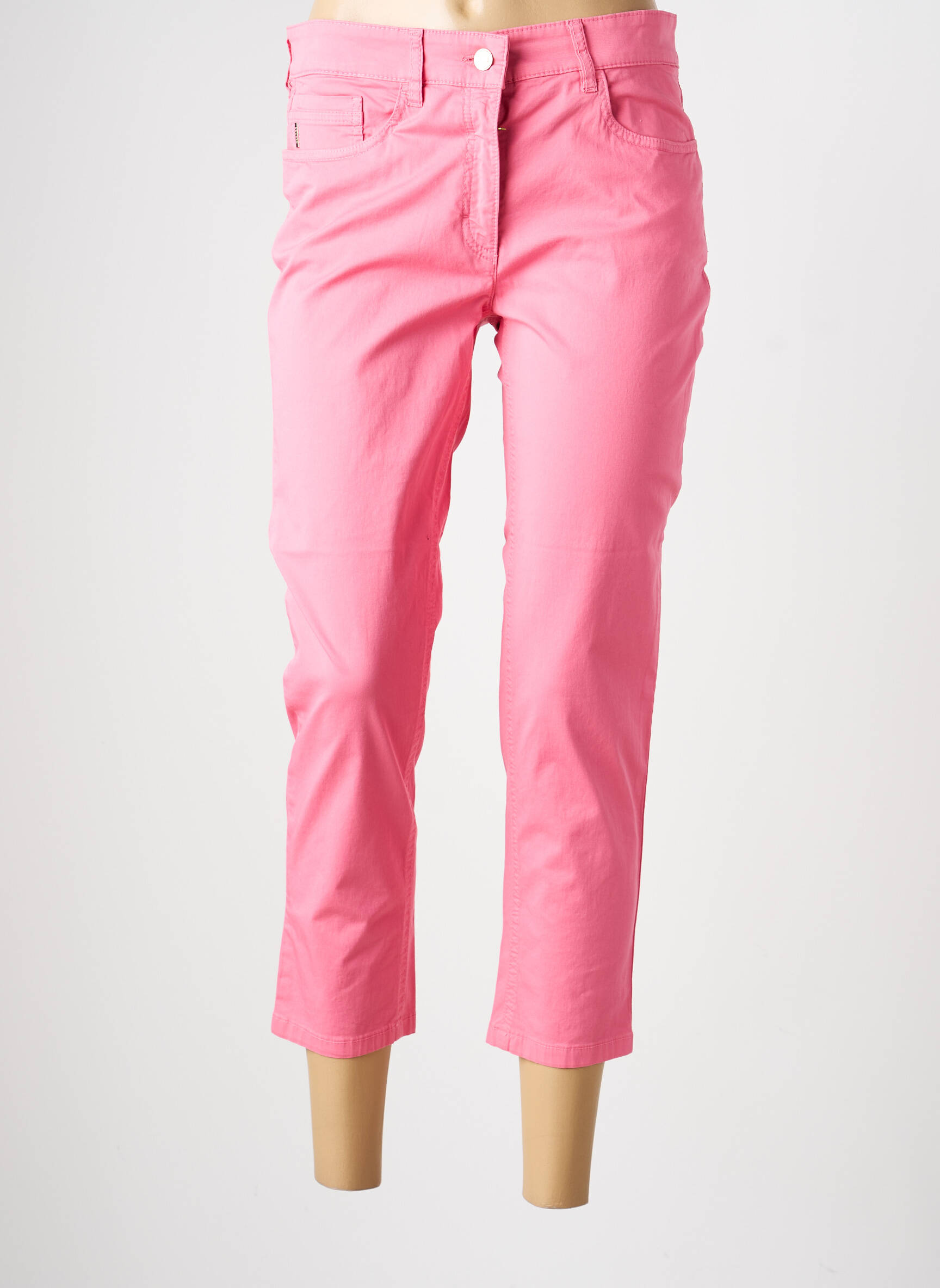 Pantacourt stretch taille normale rose ZERRES femme
