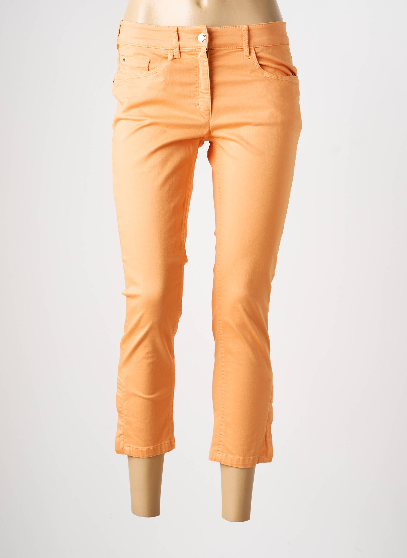 Pantacourt stretch taille normale orange ZERRES femme