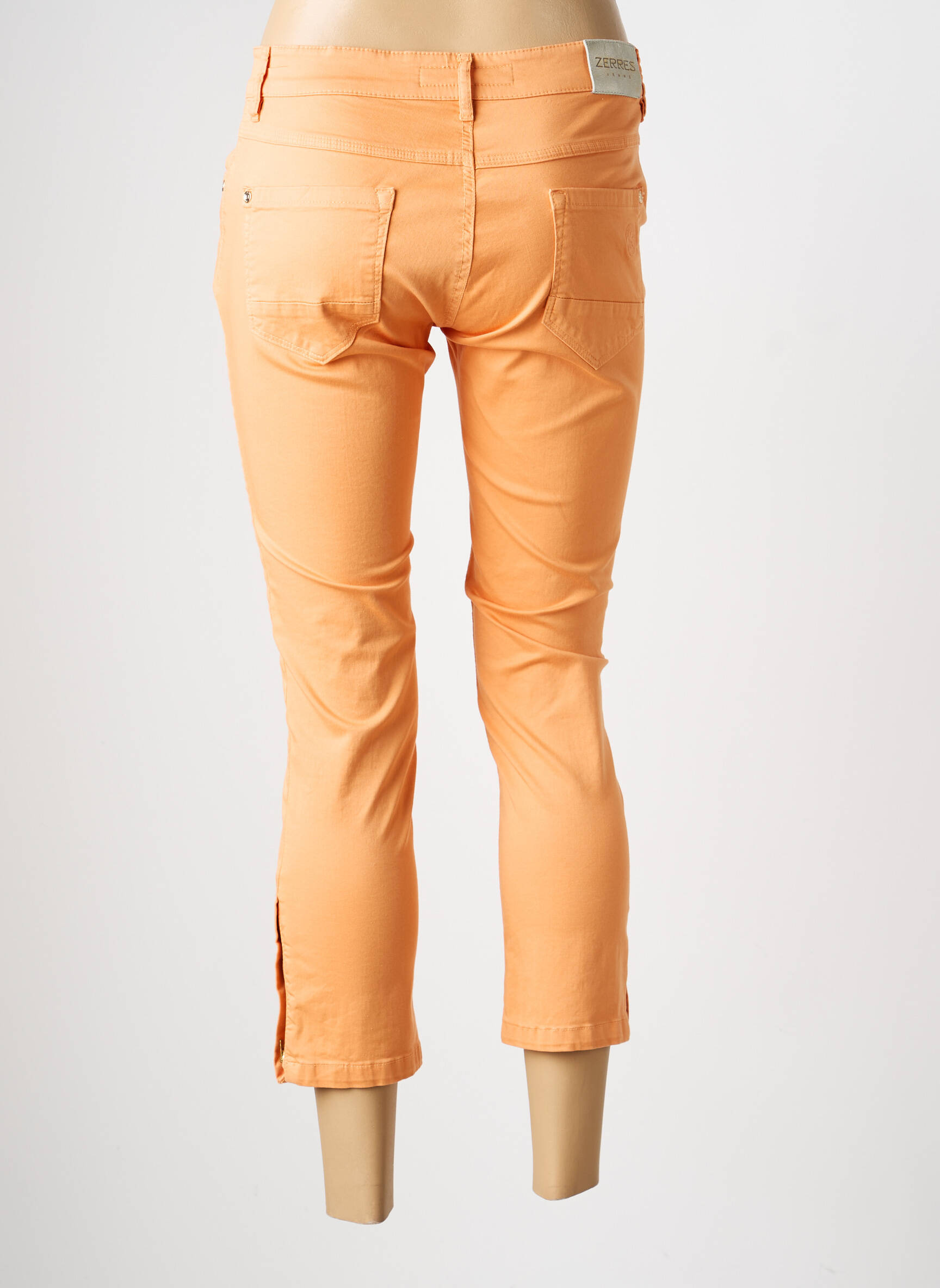 Pantacourt stretch taille normale orange ZERRES femme