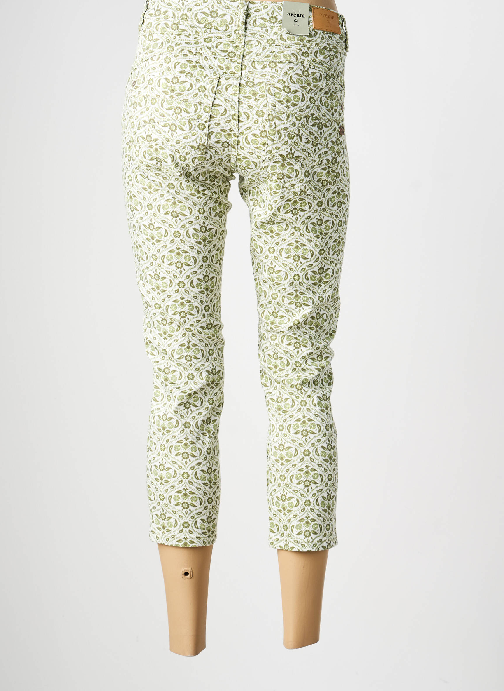 Pantacourt stretch taille normale vert CREAM femme