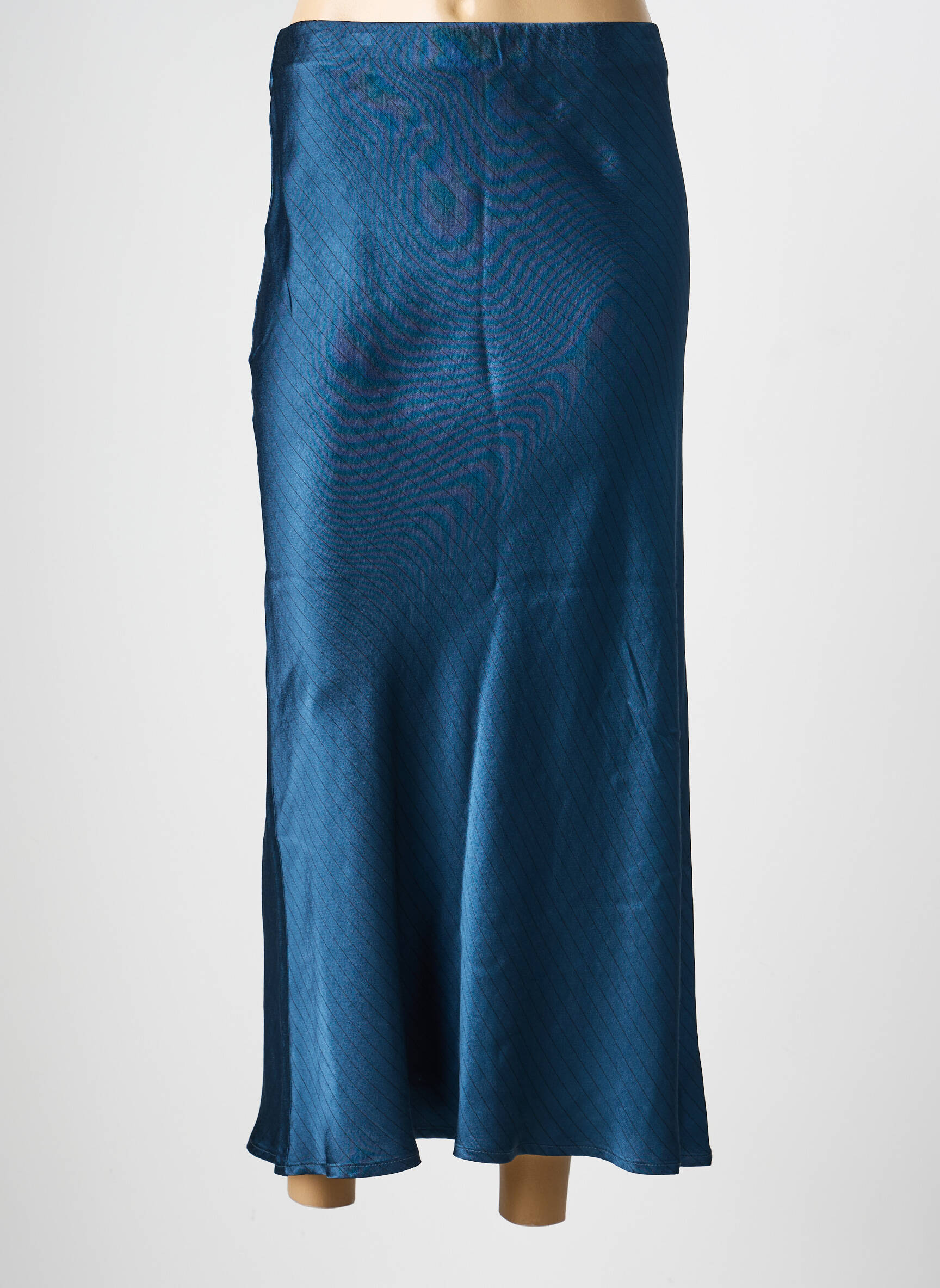 Jupe longue coupe droite bleu LAUREN VIDAL femme