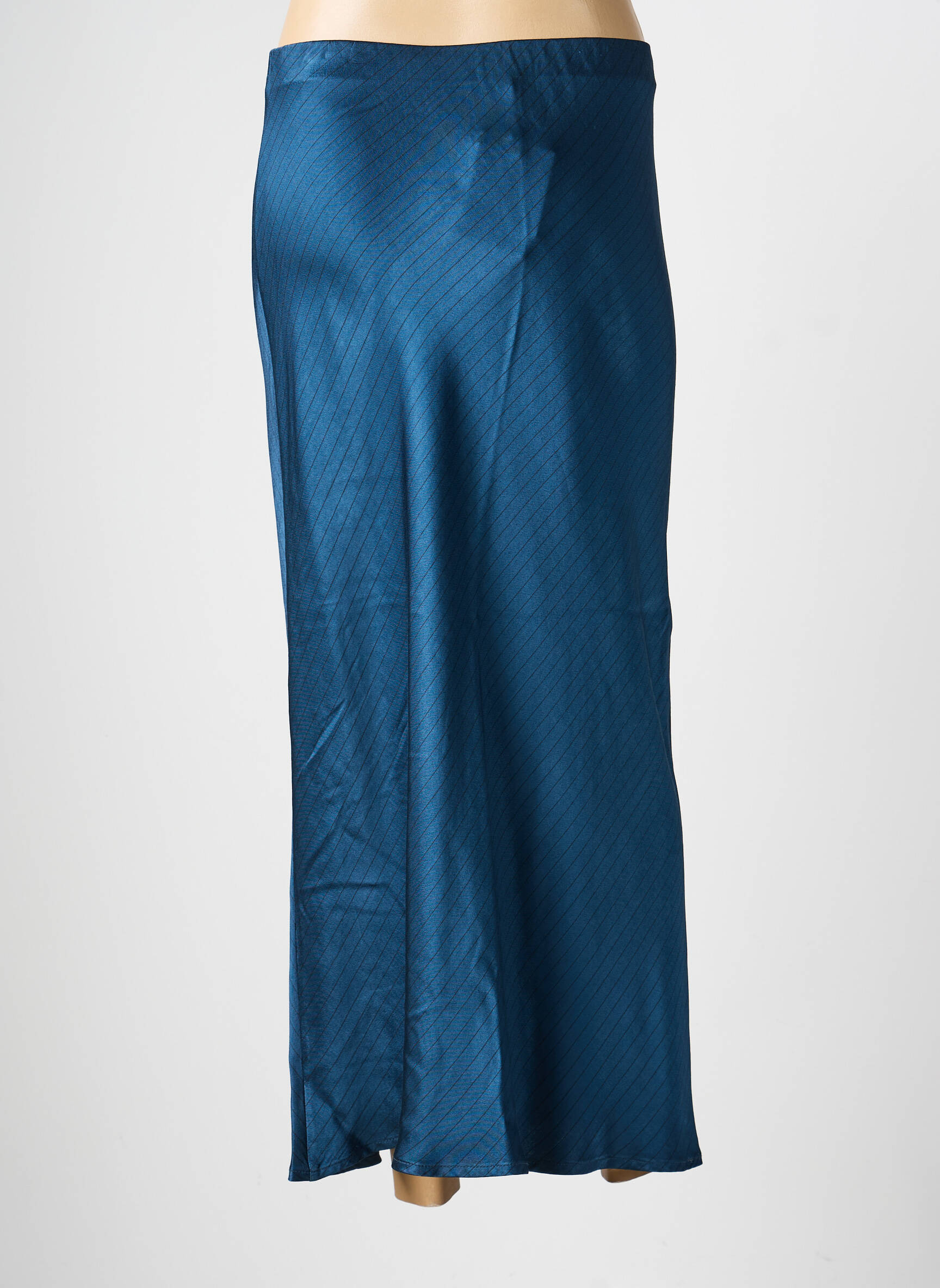 Jupe longue coupe droite bleu LAUREN VIDAL femme