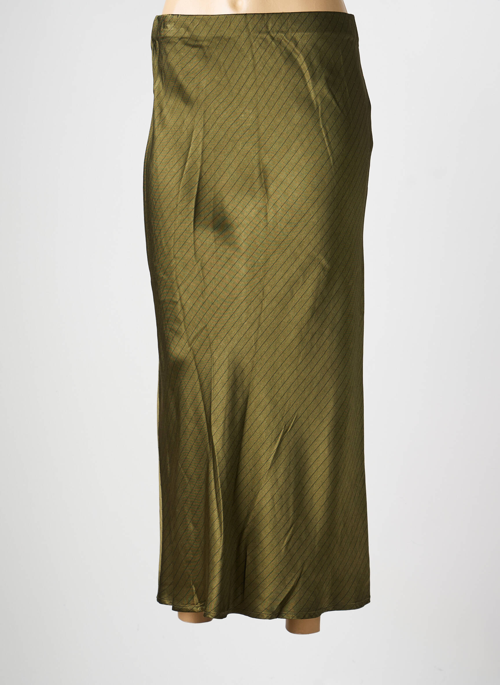 Jupe longue coupe droite vert LAUREN VIDAL femme