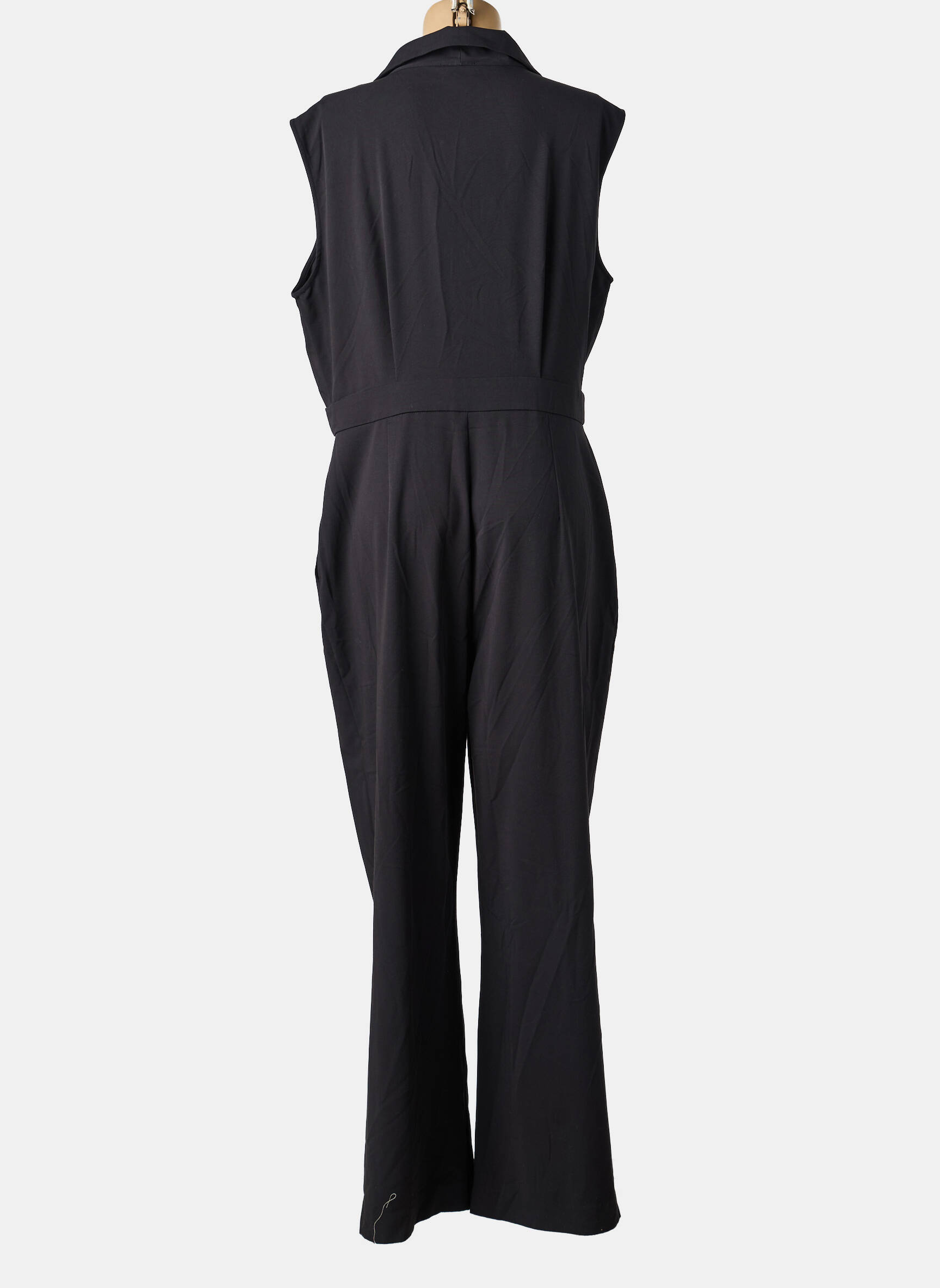 Combi-pantalon fermeture boutonnée sur le devant manches courtes noir K-DESIGN femme