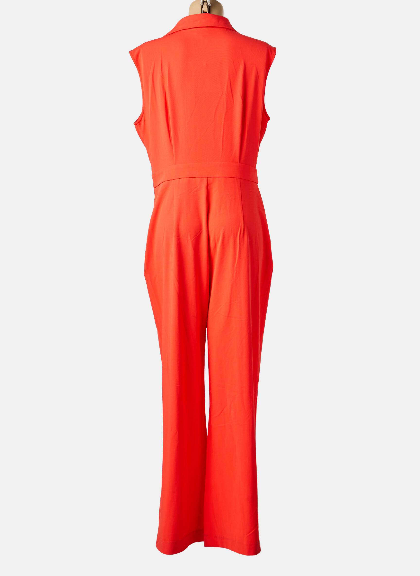 Combi-pantalon fermeture boutonnée sur le devant manches courtes rouge K-DESIGN femme