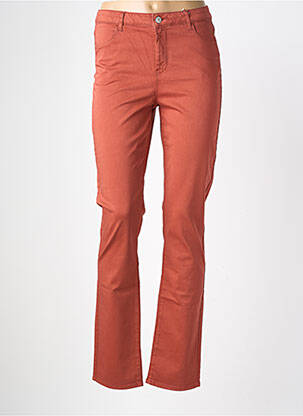 Pantalon droit stretch taille haute orange KANOPE femme