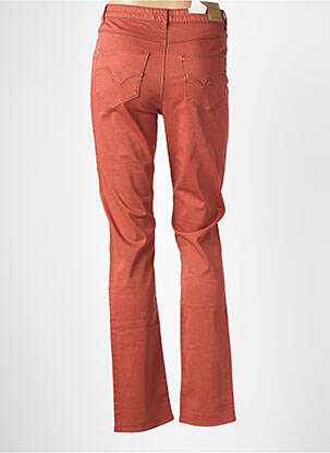 Pantalon droit stretch taille haute orange KANOPE femme