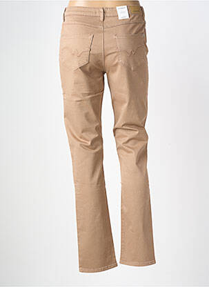 Pantalon droit stretch taille haute marron KANOPE femme