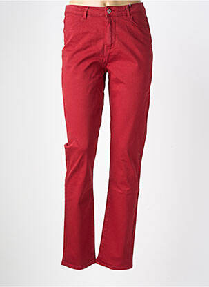 Pantalon droit stretch taille haute rouge KANOPE femme
