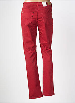 Pantalon droit stretch taille haute rouge KANOPE femme