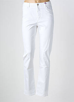 Pantalon droit stretch taille haute blanc KANOPE femme