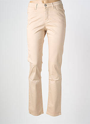 Pantalon droit stretch taille haute rose KANOPE femme