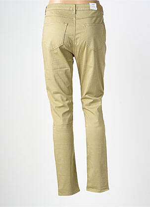 Pantalon slim tissage popeline taille normale vert KANOPE femme