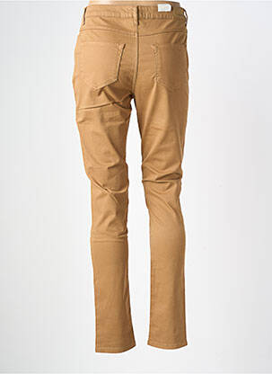 Pantalon slim tissage popeline taille normale marron KANOPE femme