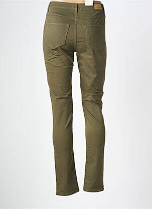 Pantalon slim tissage popeline taille normale vert fonce KANOPE femme