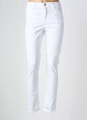 Pantalon slim tissage popeline taille normale blanc KANOPE femme