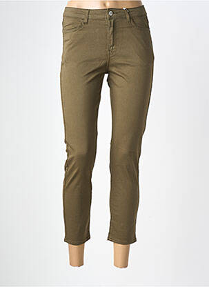 Pantalon 7/8 stretch taille normale vert KANOPE femme