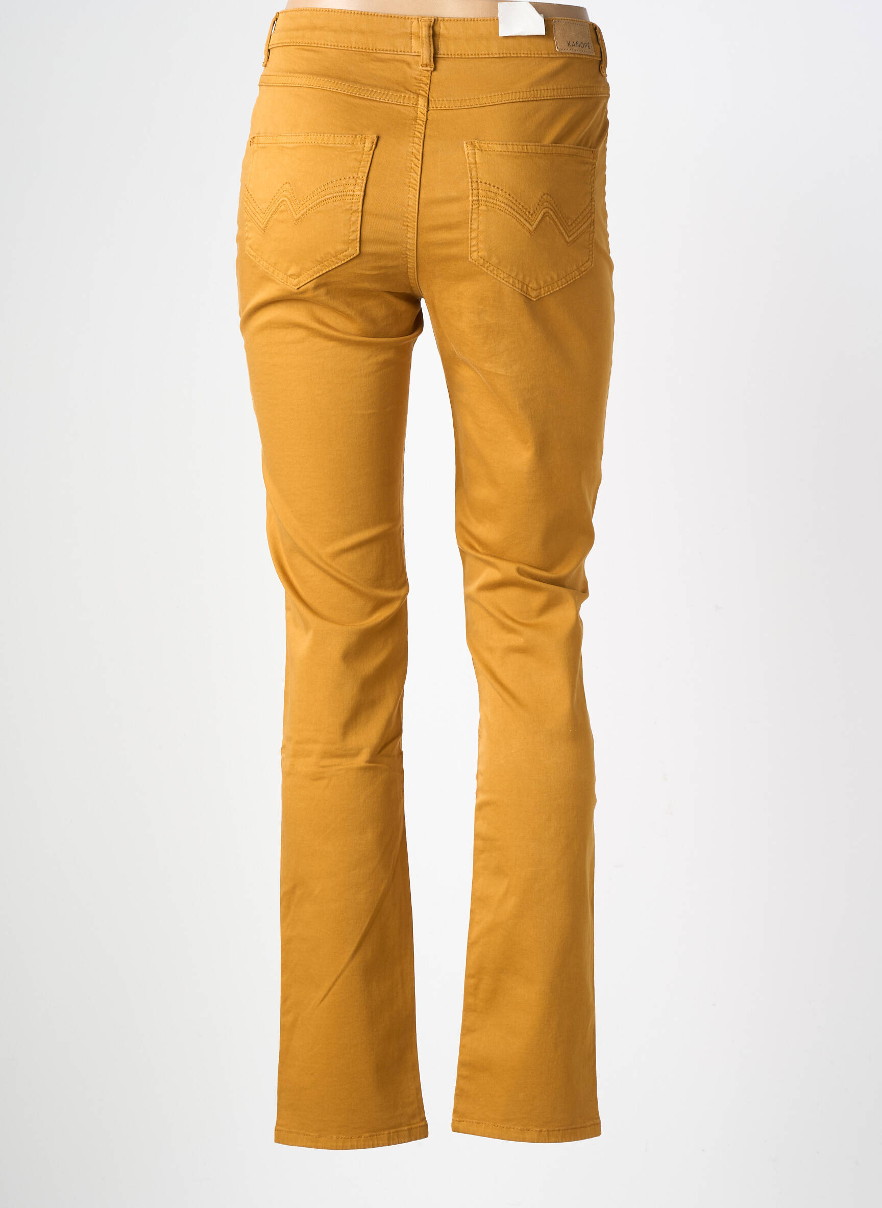 Pantalon droit stretch taille haute jaune KANOPE femme