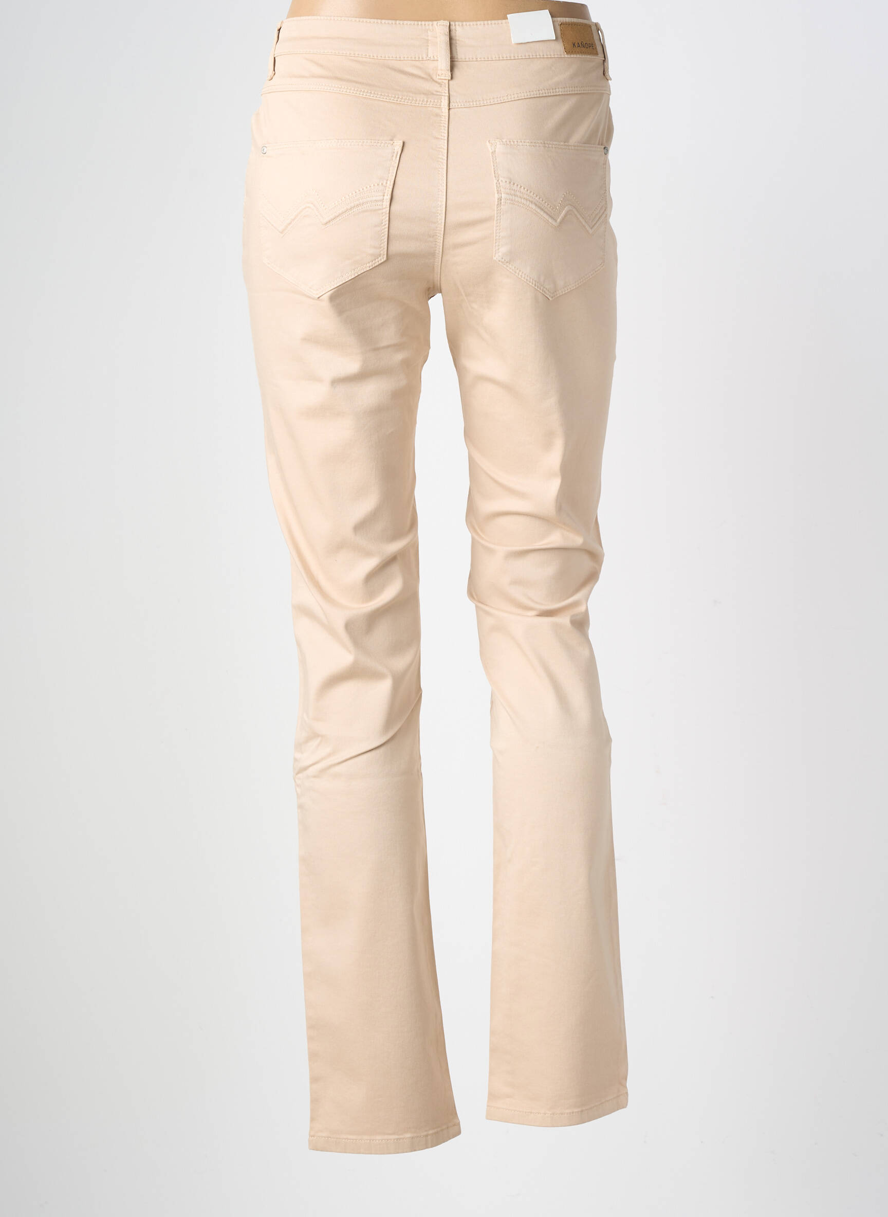 Pantalon droit stretch taille haute rose KANOPE femme