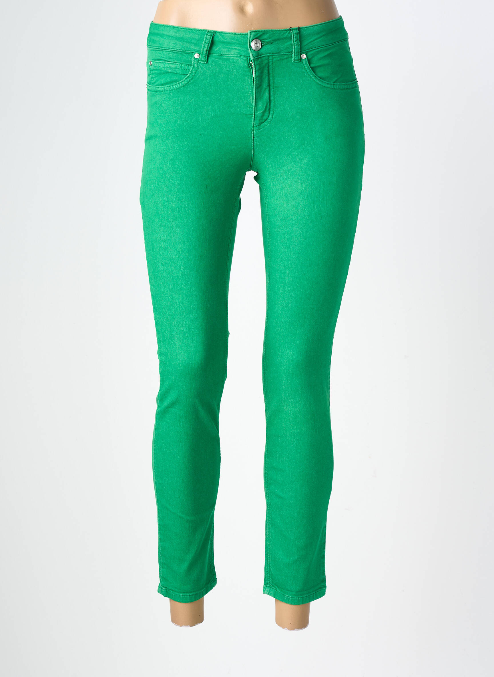 Jeans coupe slim stretch taille normale vert OUI femme