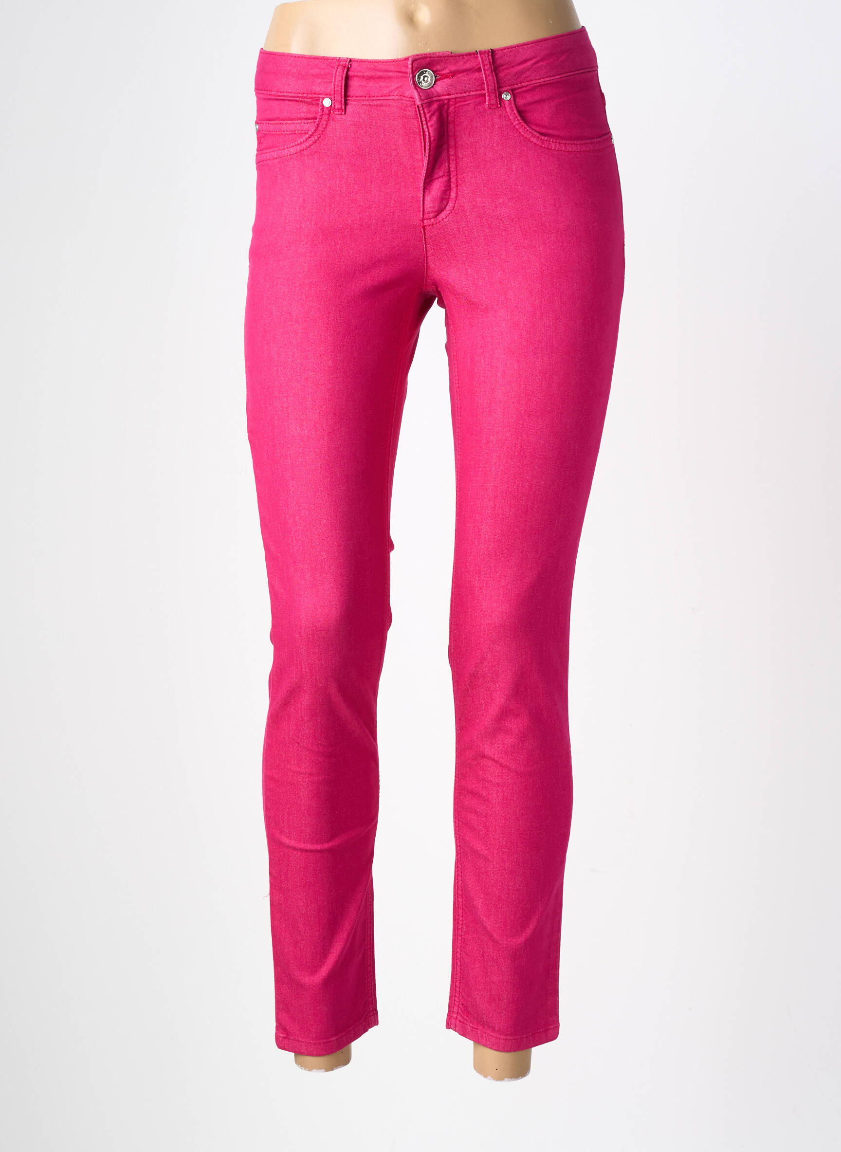 Jeans coupe slim stretch taille normale rose OUI femme