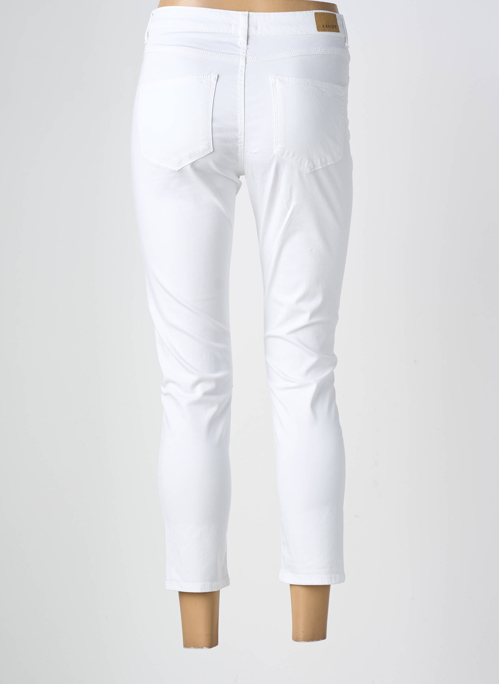 Pantalon 7/8 stretch taille normale blanc KANOPE femme