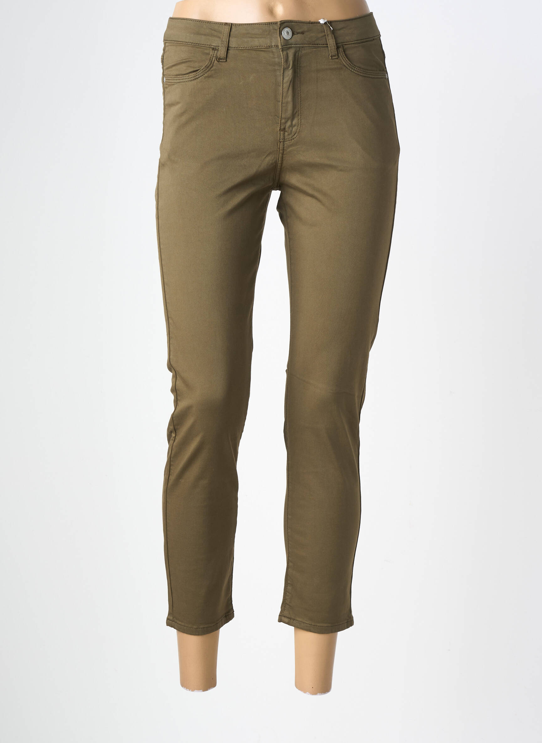 Pantalon 7/8 stretch taille normale vert KANOPE femme