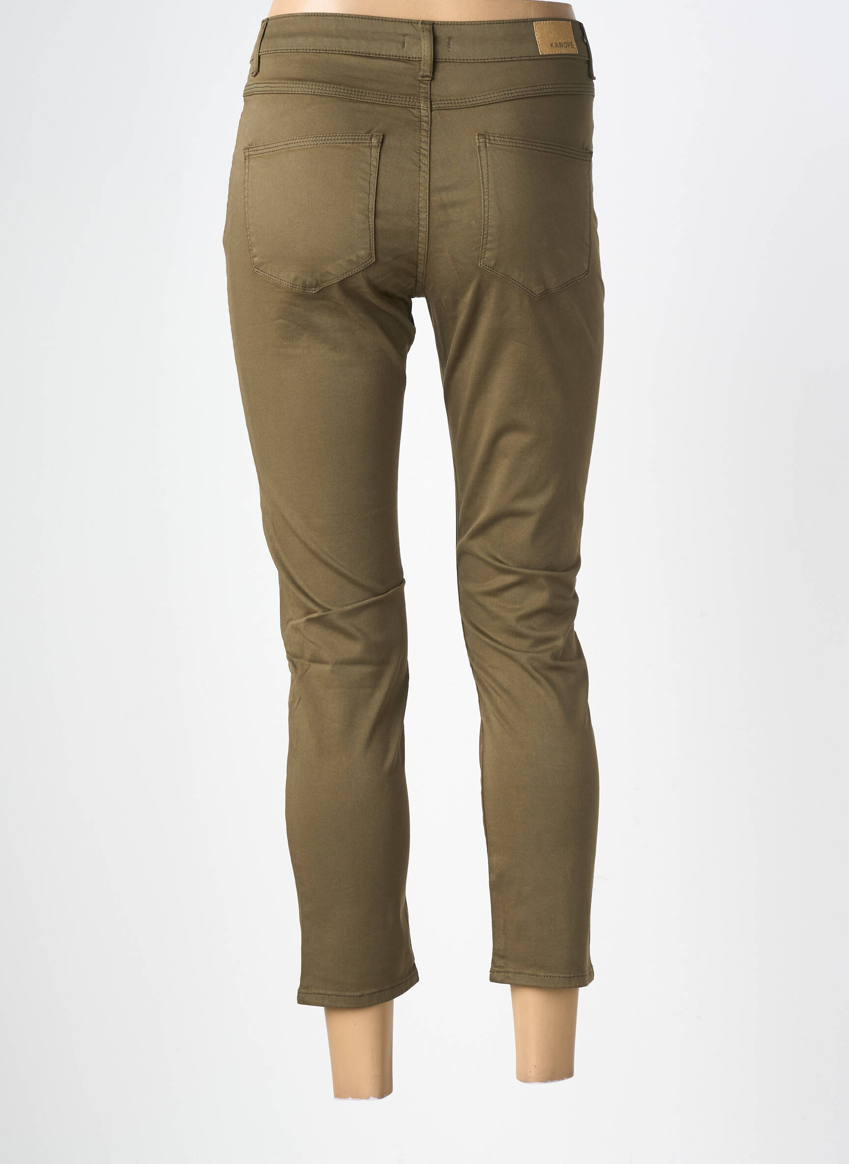 Pantalon 7/8 stretch taille normale vert KANOPE femme